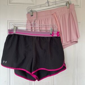 Under Armour bundle Women's Gray and  Pink active shorts size M/L
